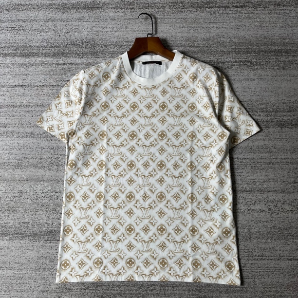 99新 LouisVuitton/路易威登 三花满印圆领短袖/L码#1846