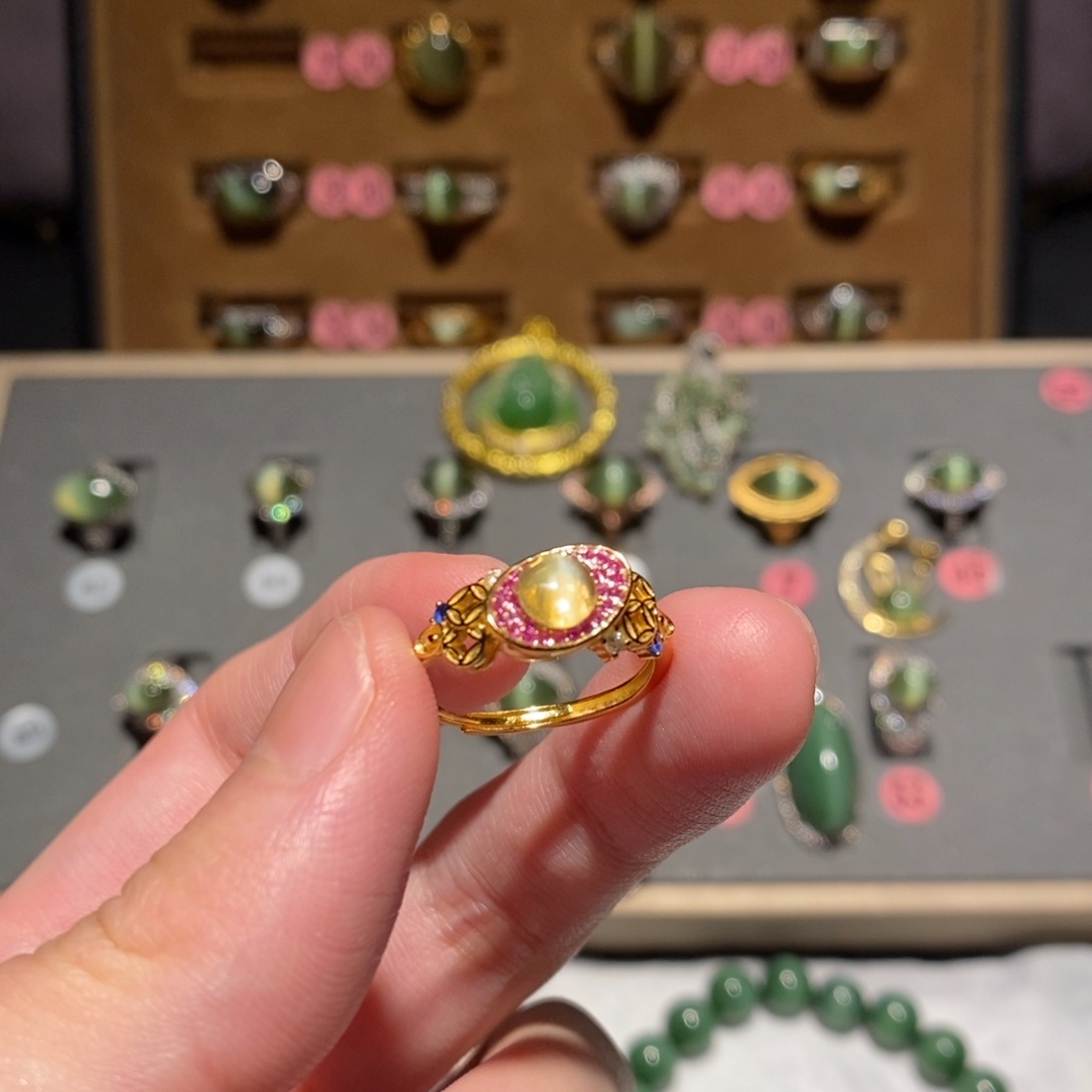 和田玉银S925镶嵌戒指