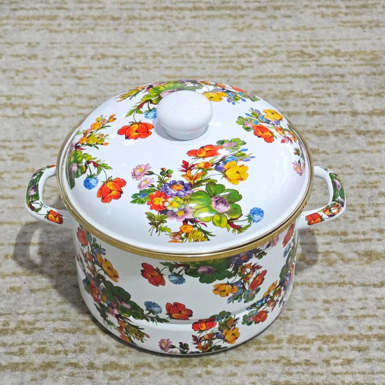 24CM【小碎花】单层搪瓷珐琅厨房家用蒸锅