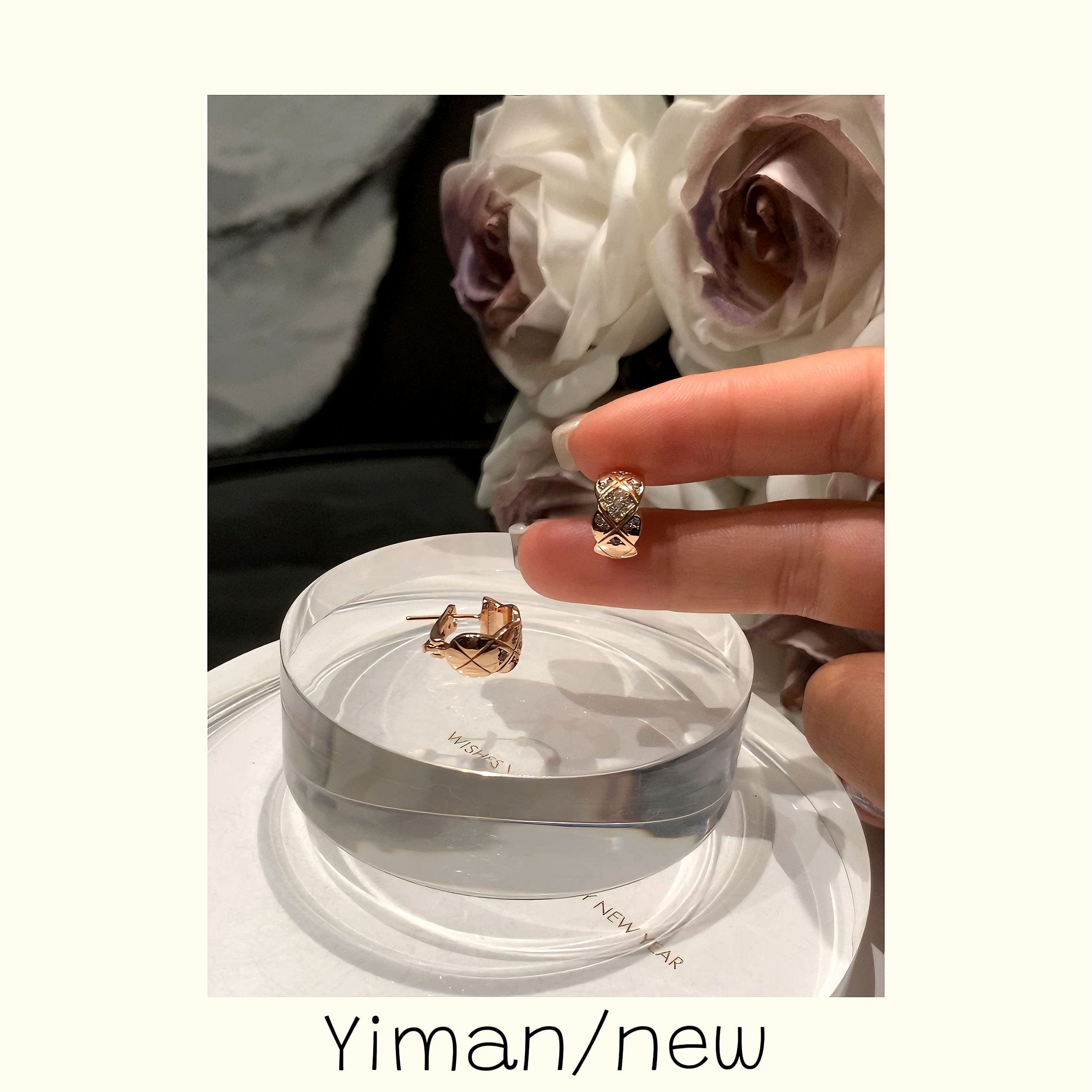 铜合金合成锆石耳饰 简约气质玫瑰金耳圈MZ3624 MAN