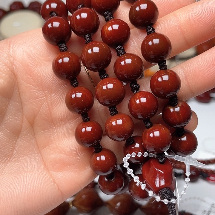 橄榄核手串幽*玉化光珠