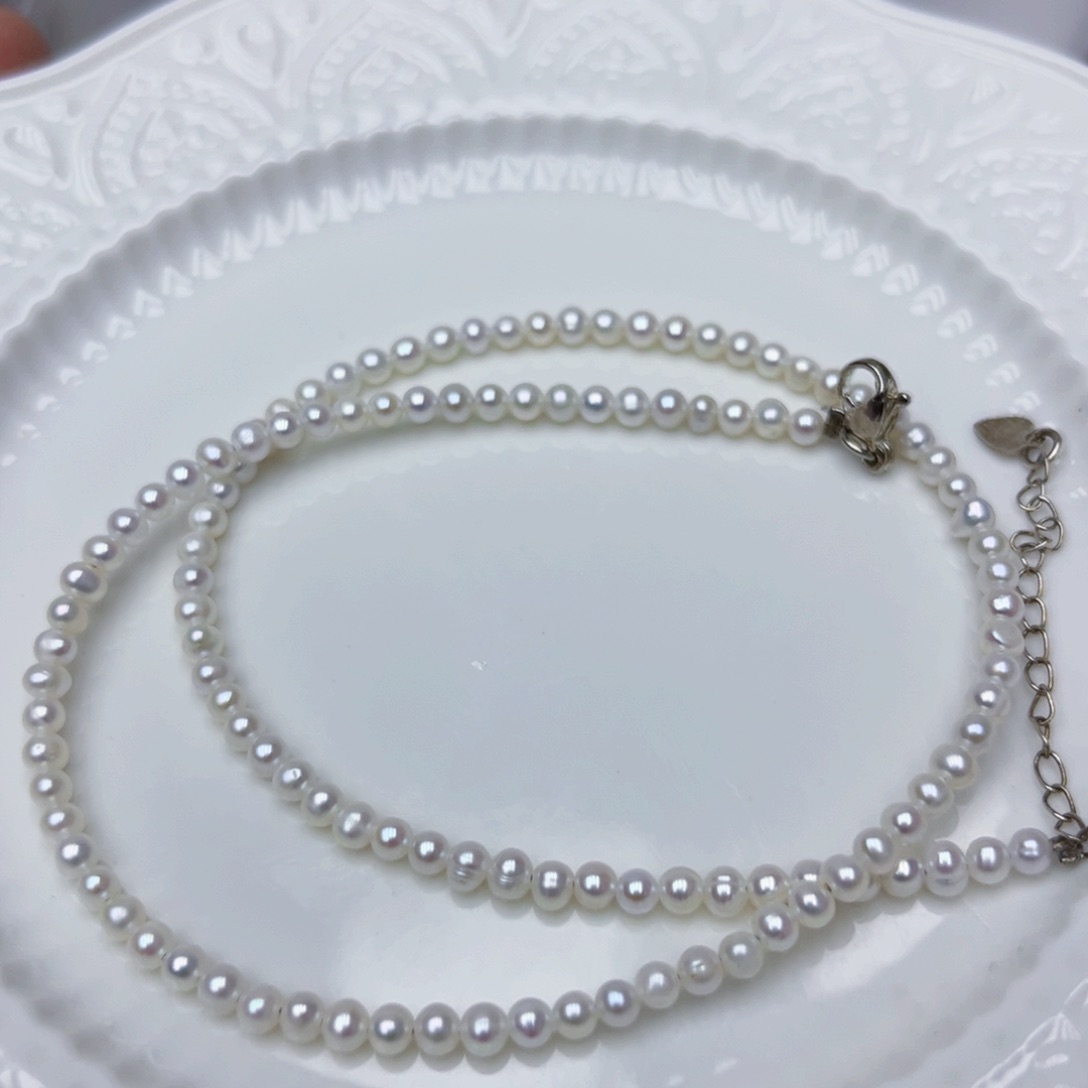淡水珍珠颈饰银S925镶嵌