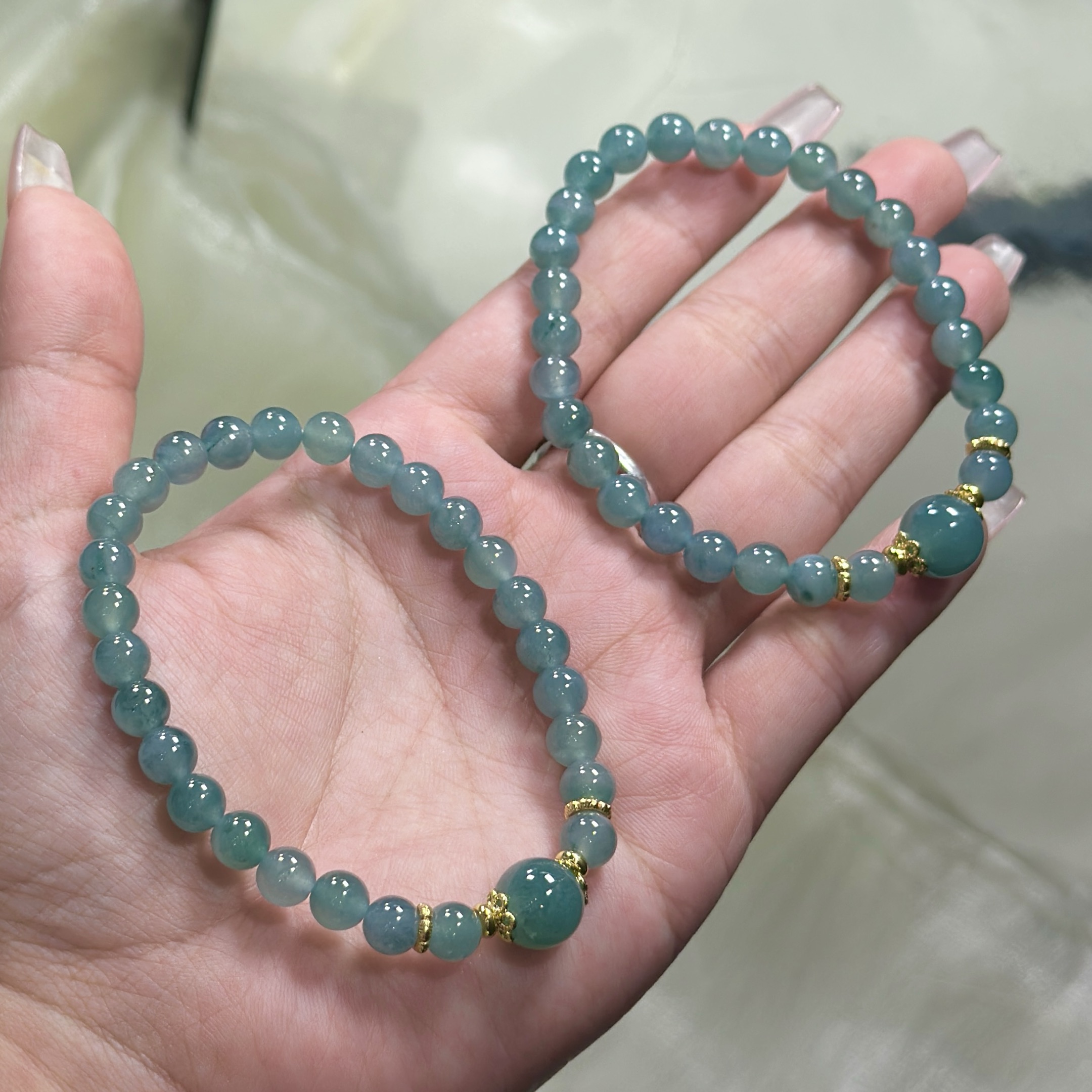 【CH】翡翠DIY手串-约9*6mm（多样性发其一）