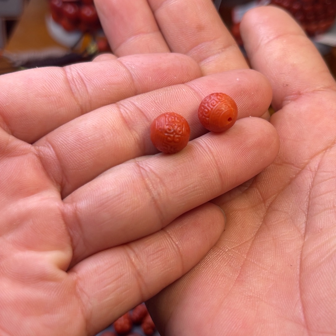 D***r南红玛瑙未镶嵌川料精工回纹珠卡10➕