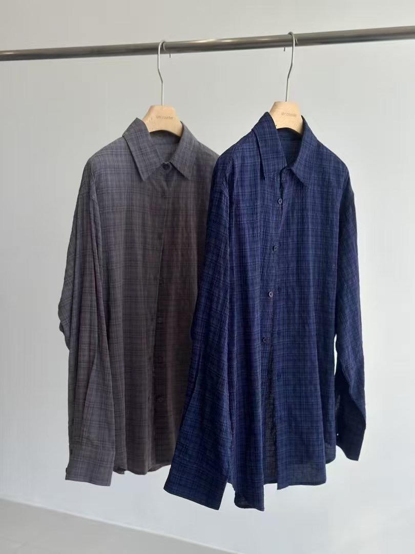 25-053款 竹节皱格纹防晒衬衫