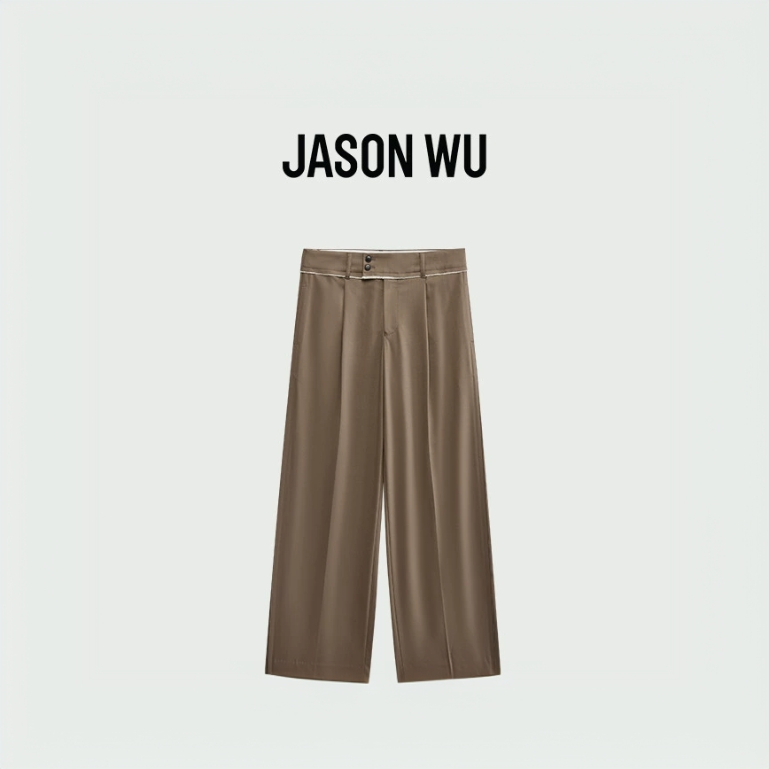 【秋季新品】JASON WU 25年新款精纺羊毛单褶裤子长裤阔腿裤女