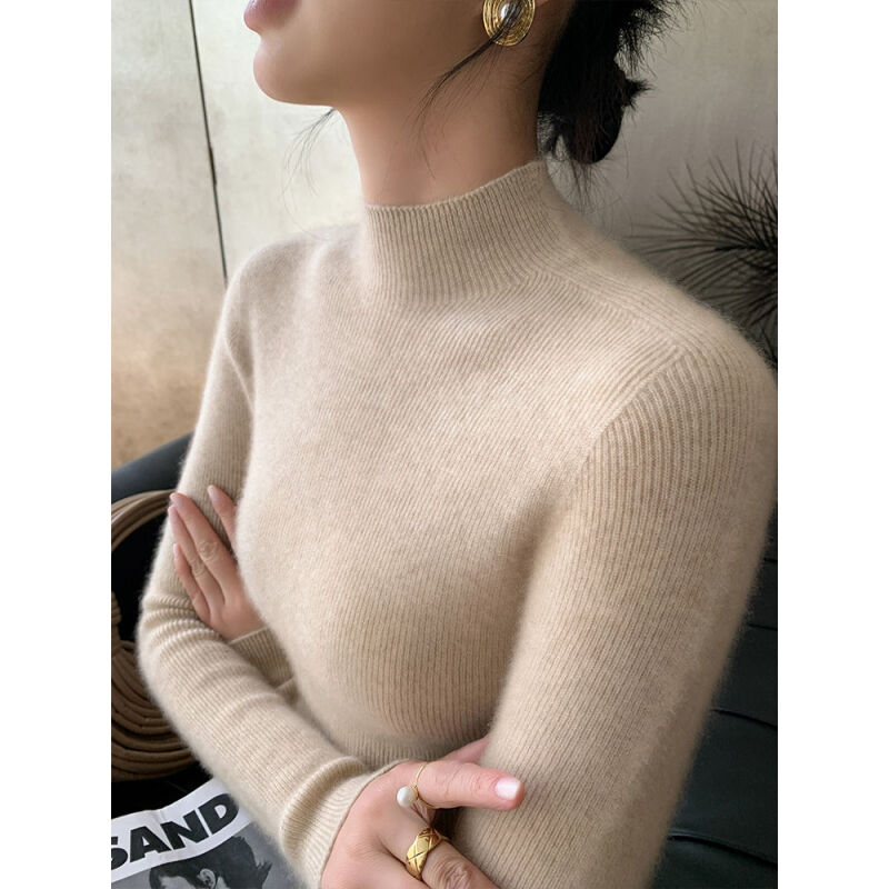 【商场同款~羊毛衫】一线成衣修身针织半高领打底套头衫女-466