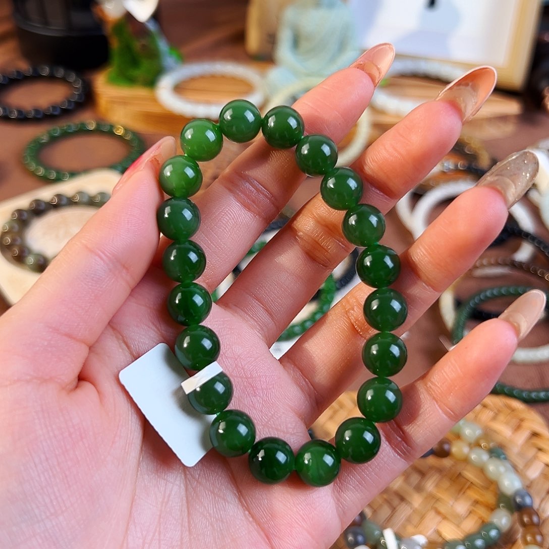 波***惊和田玉未镶嵌手串