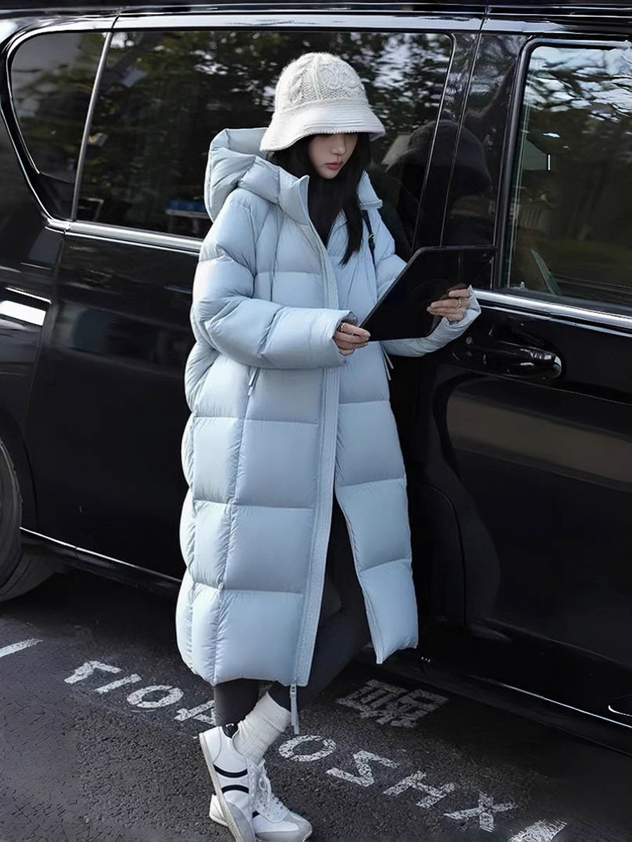 新升级零压感泡芙90新国标白鸭绒大被子时尚百搭长款羽绒服5033