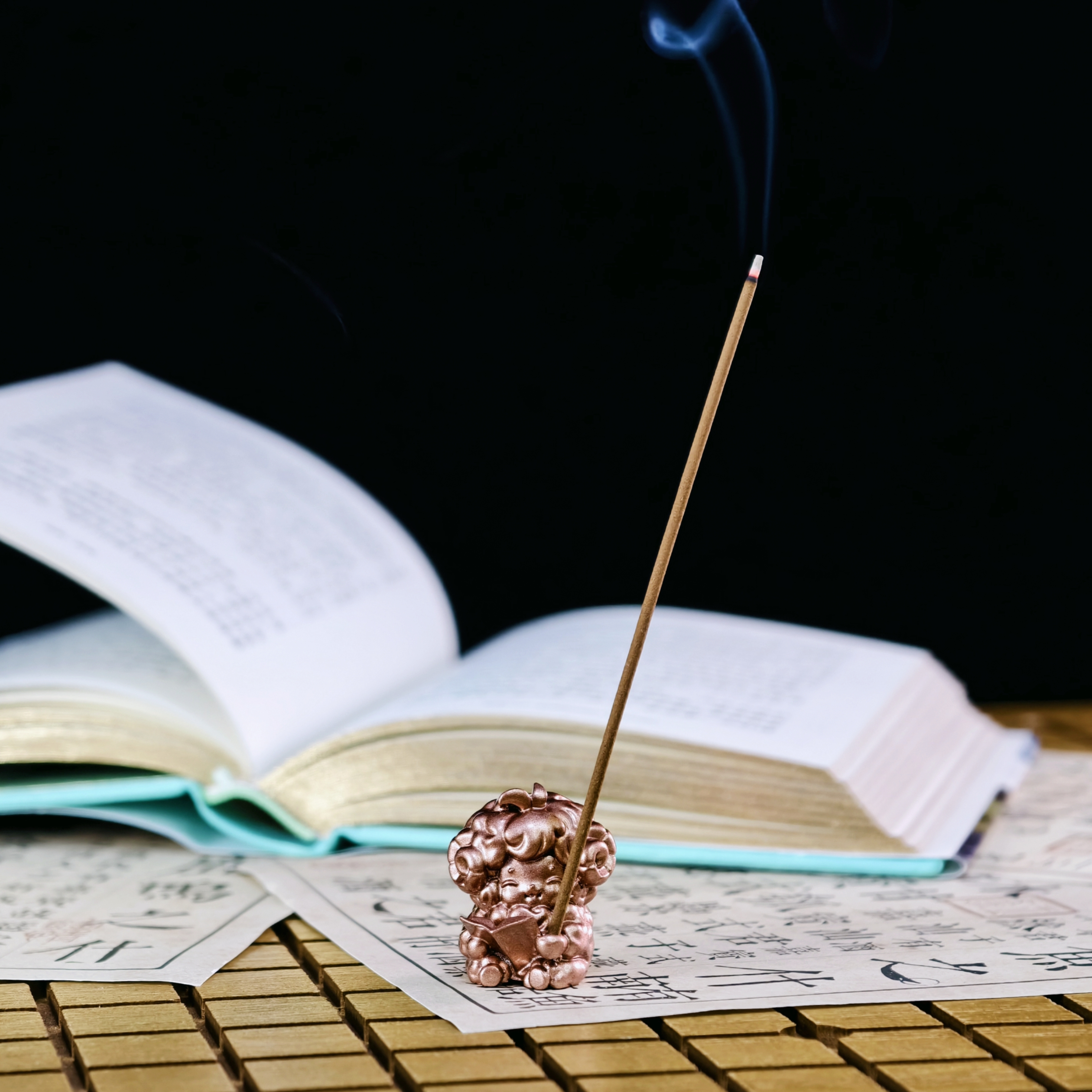 闻思香堂【羊羊纯铜玫瑰金香插】