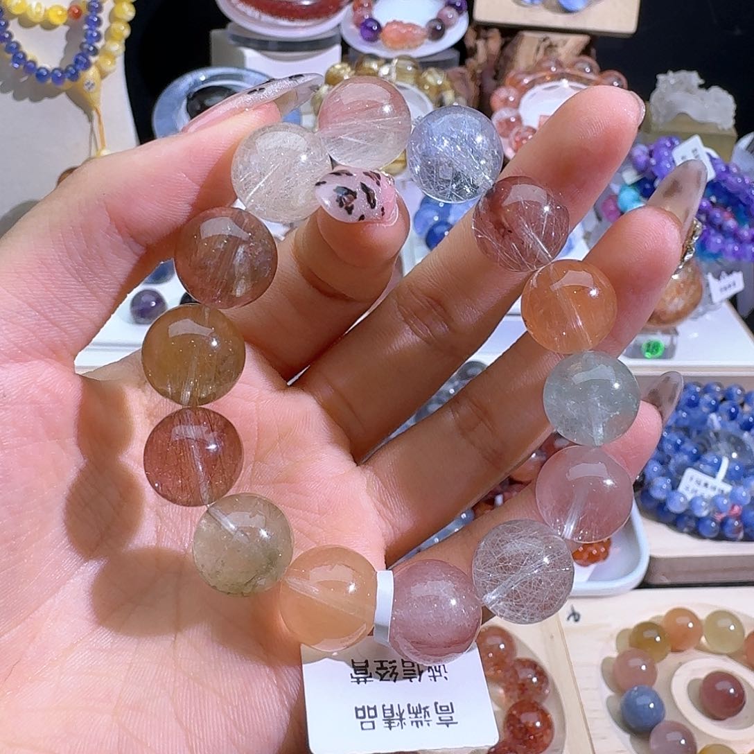 水晶手链未镶嵌天然巴西兔毛手串2