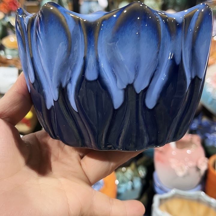 瓷片花盆多肉植物艺术品