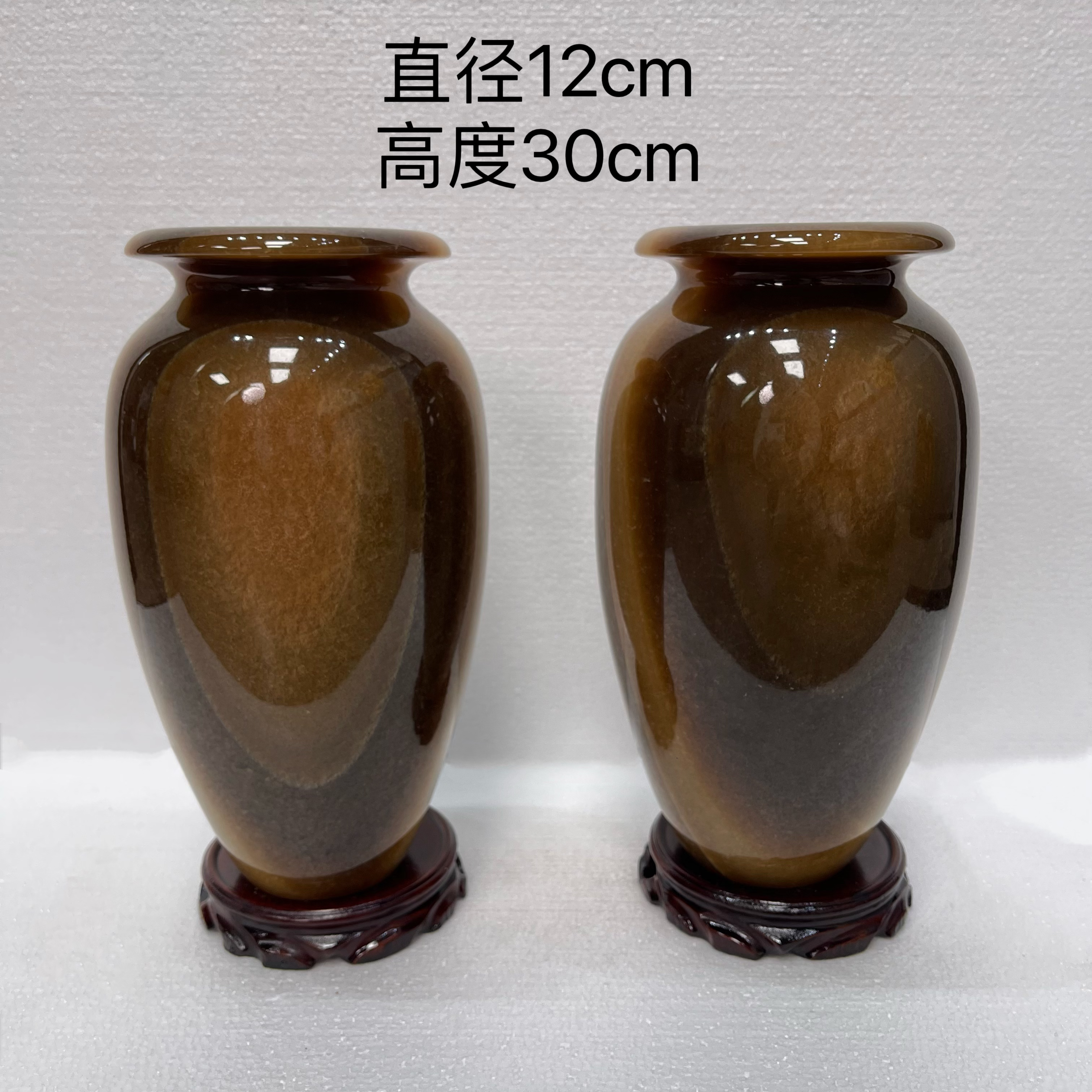 【花瓶】适合客厅书房办公室装饰插花摆设中式雕刻大口径插干花装饰