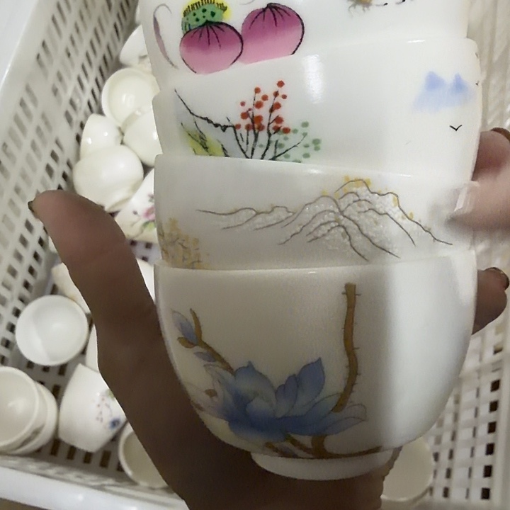 孤品高端羊脂玉系列茶杯四个一组