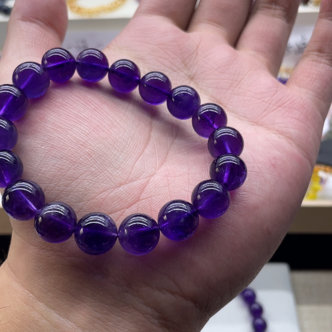橘***葵手串未镶嵌水晶紫水晶手串