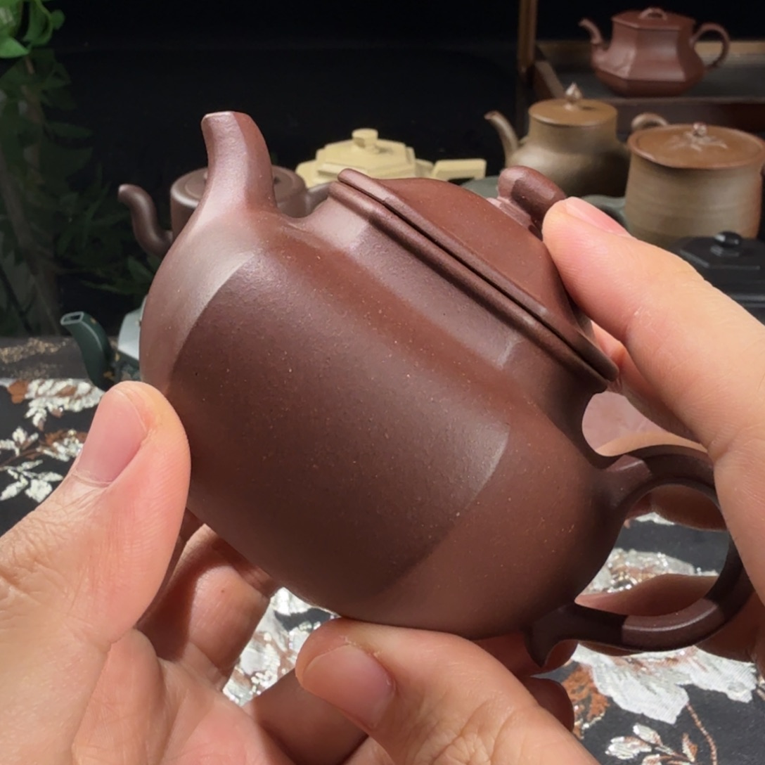 茶壶紫砂六方莲子紫砂壶