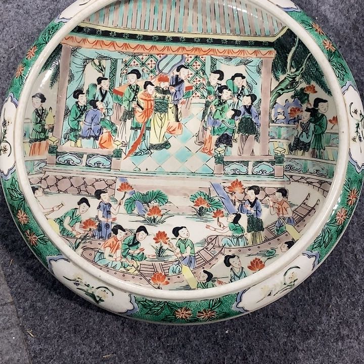 碗绿****见五彩人物画片洗