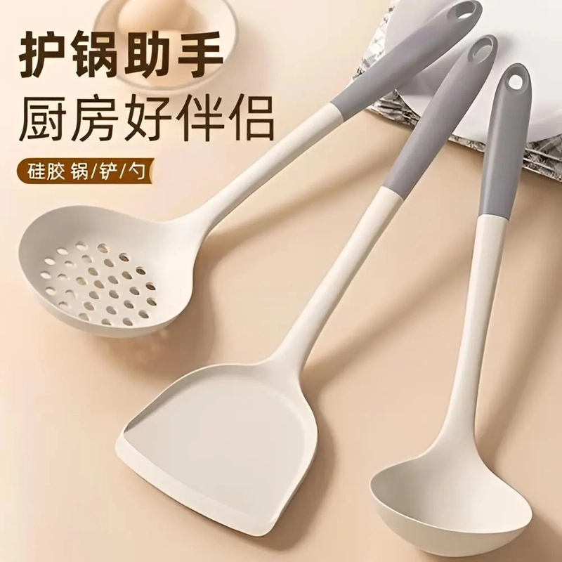 【新品特惠】硅胶厨具长柄防烫不伤涂层不粘锅专用耐高温炒菜锅铲