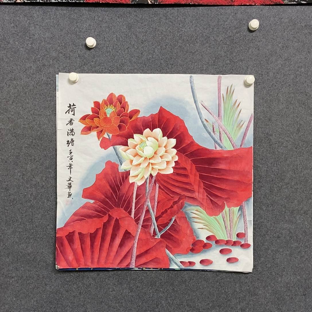 国画四尺斗方一副