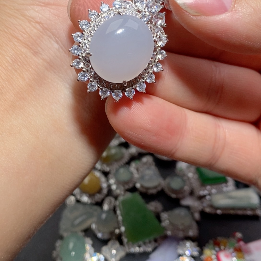 翡翠手链银S925镶嵌n b j k