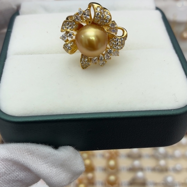 海水珍珠戒指银S925镶嵌