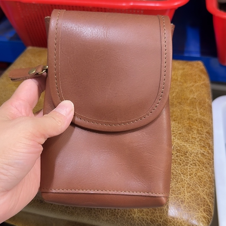 120真牛皮男士腰挂手机小包