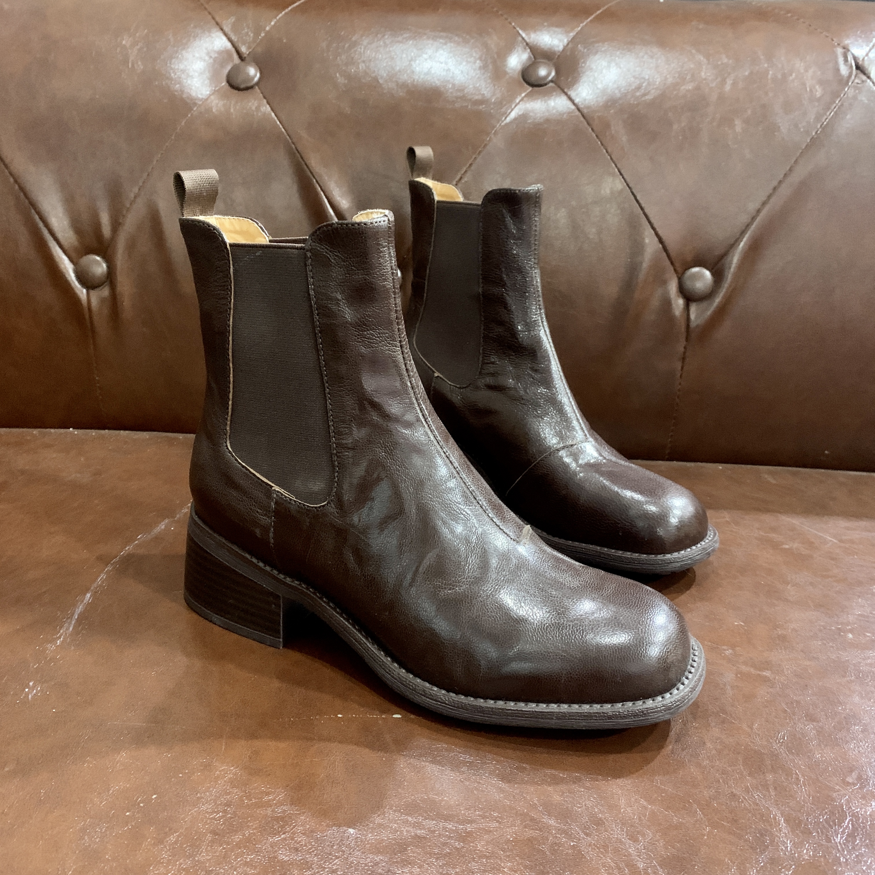 【粗跟4.5cm】里外全皮厚底马丁靴1501舒适英伦风真皮切尔西短靴女