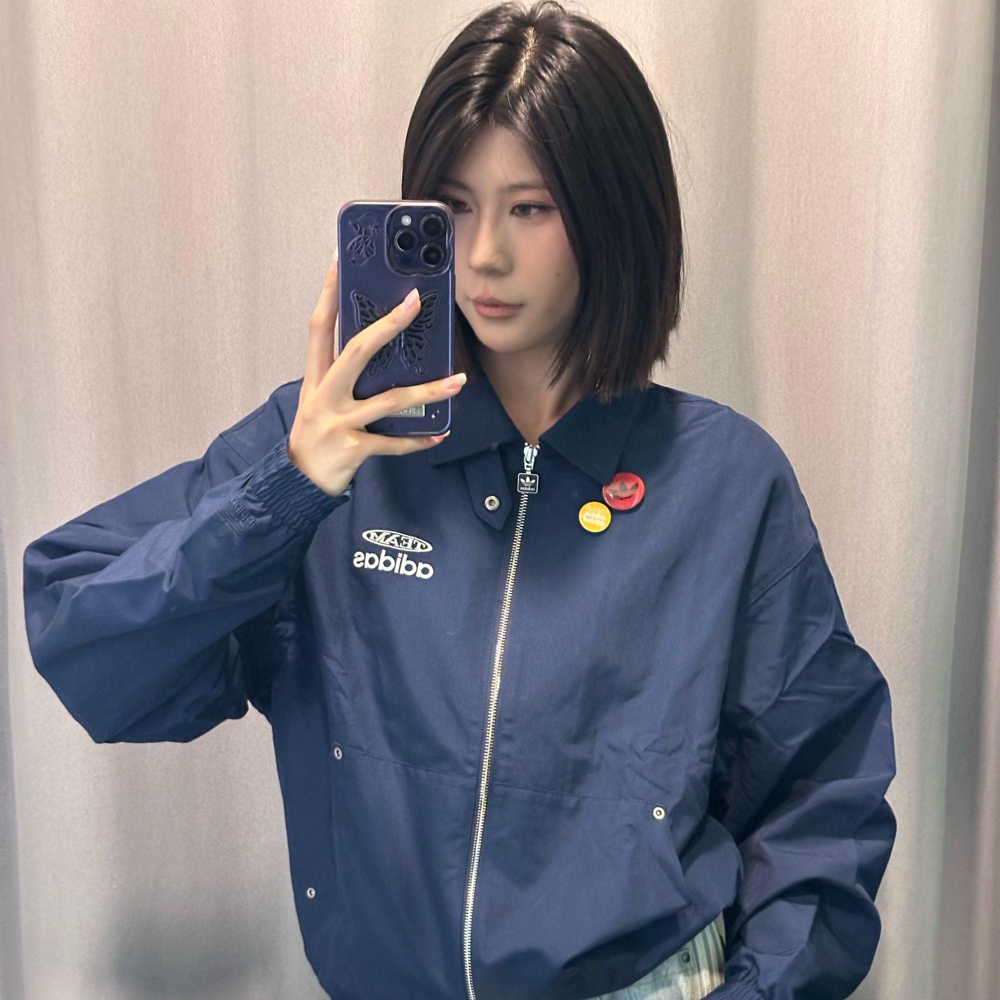 adidas三叶草 TEAM JACKET 运动夹克外套 KC0135 KC0136
