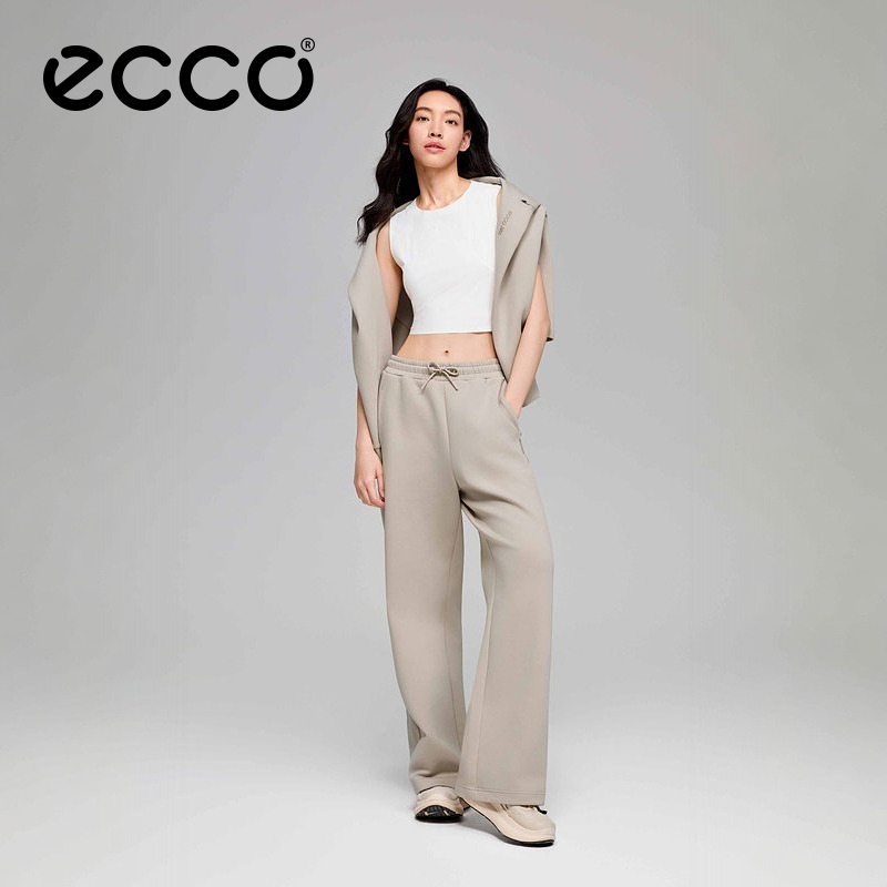 ECCO x NRL联名 26新款休闲运动直筒阔腿裤女卫裤女士EN253P019