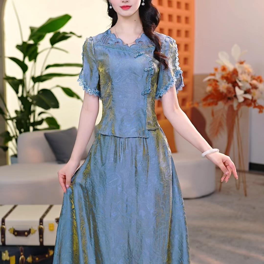 【SJYH2120】2025年夏季新款时尚优雅显瘦洋气连衣裙复古法式