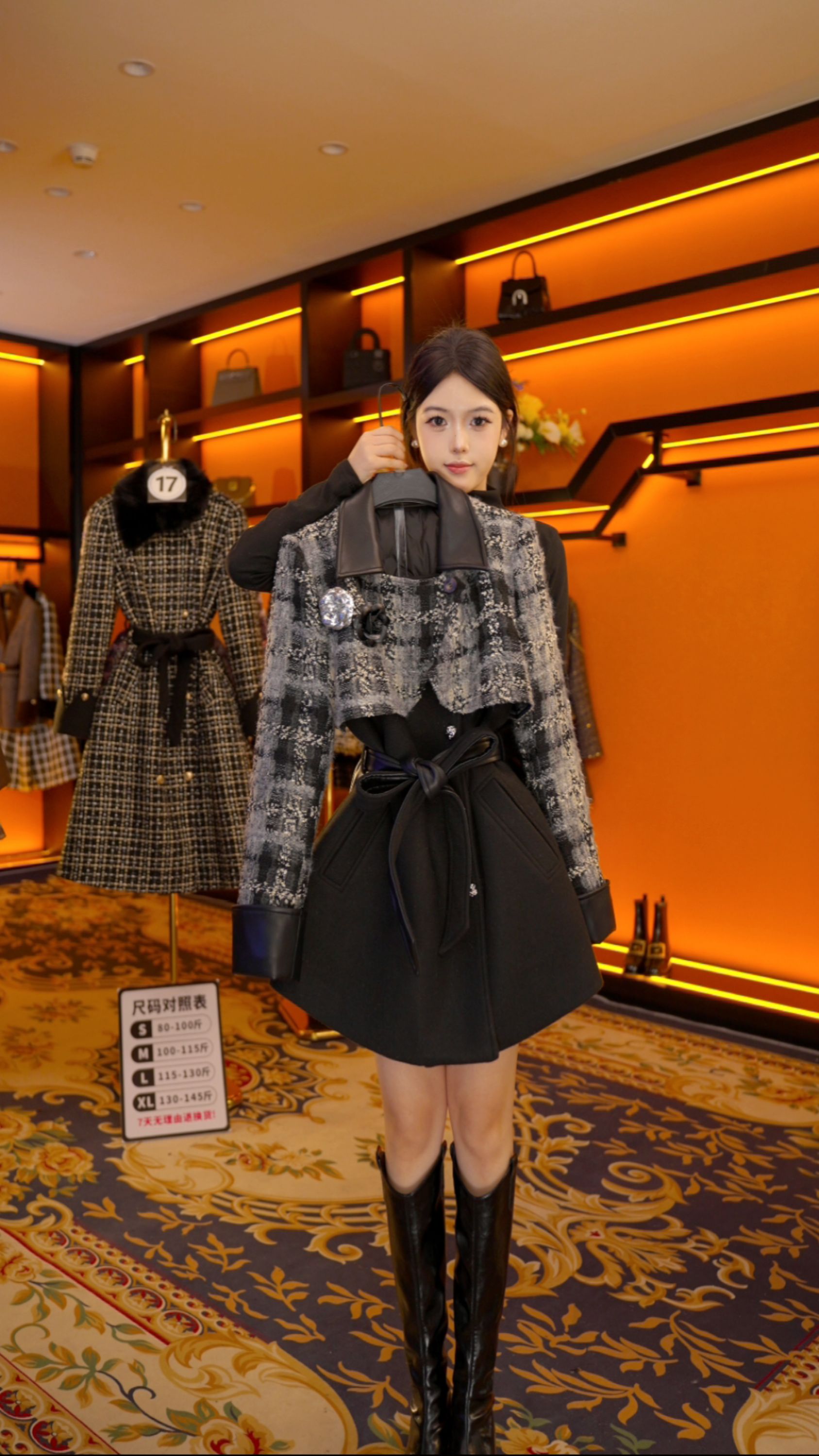 【GG】设计师气质冬季时尚女士收腰羽绒服中长款  Y878