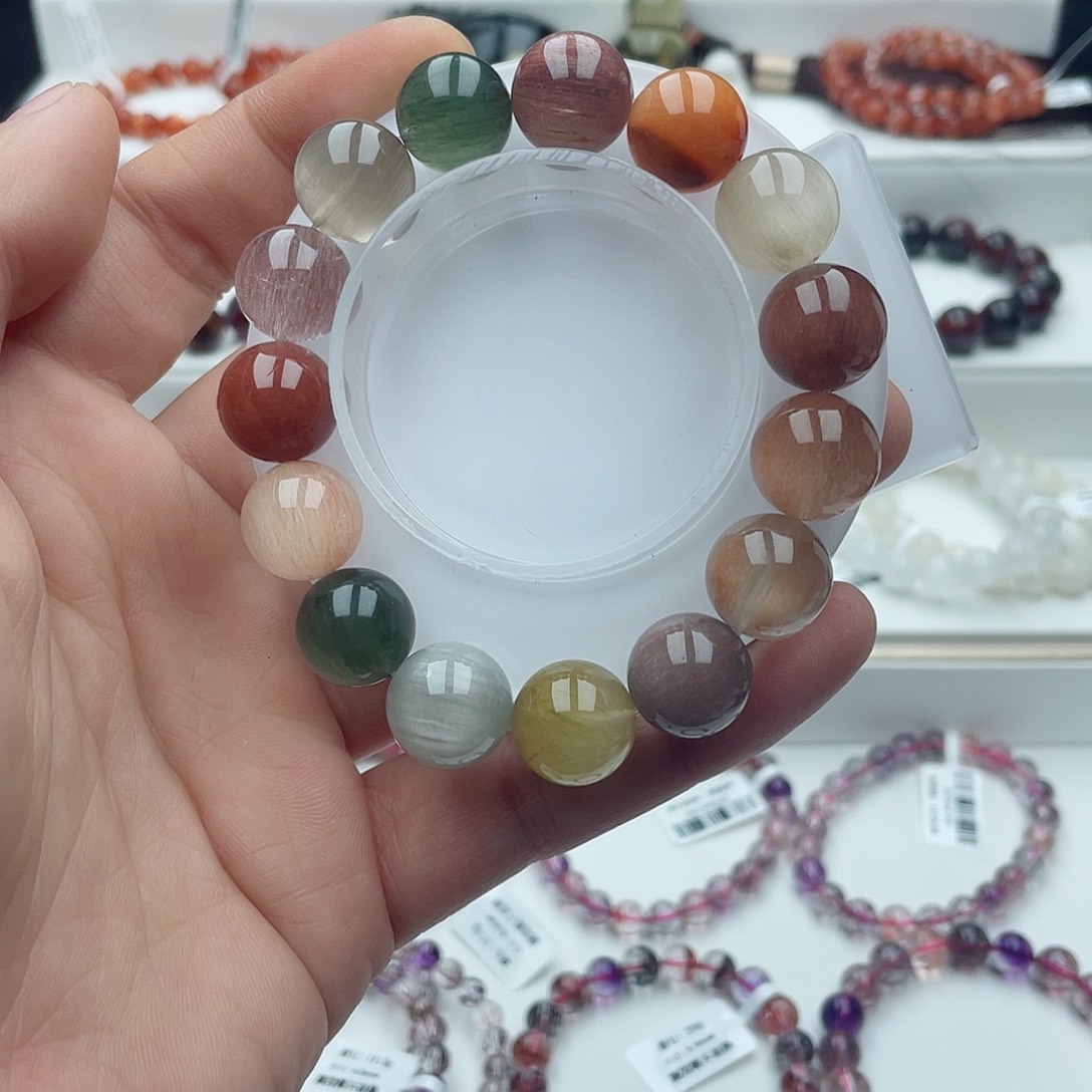 水晶手链未镶嵌彩兔毛14.5mm