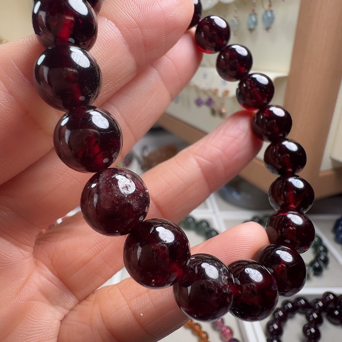 石榴石未镶嵌手链天然石榴石