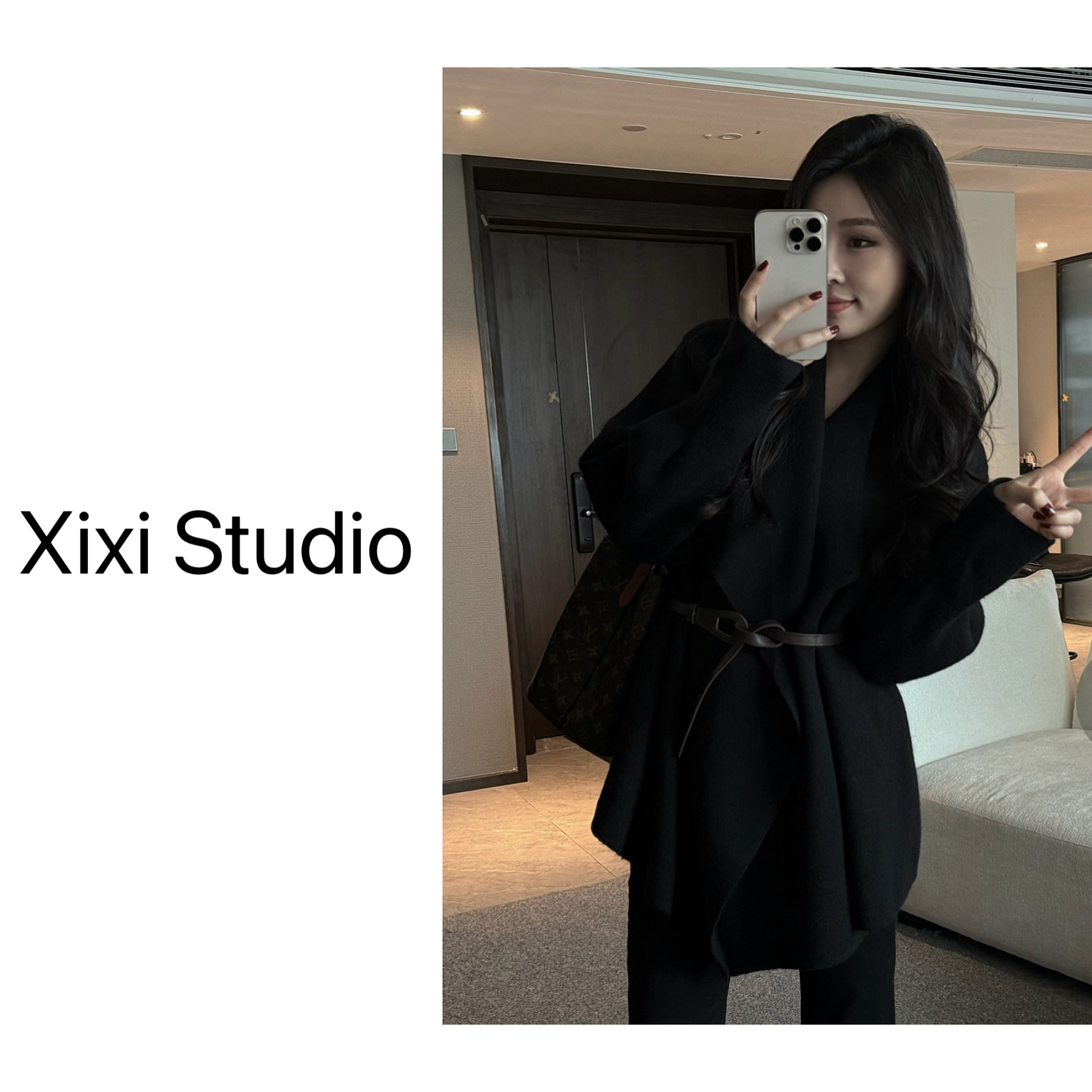 【西西】慵懒自由 宽松翻领洋气保暖厚毛衣外套