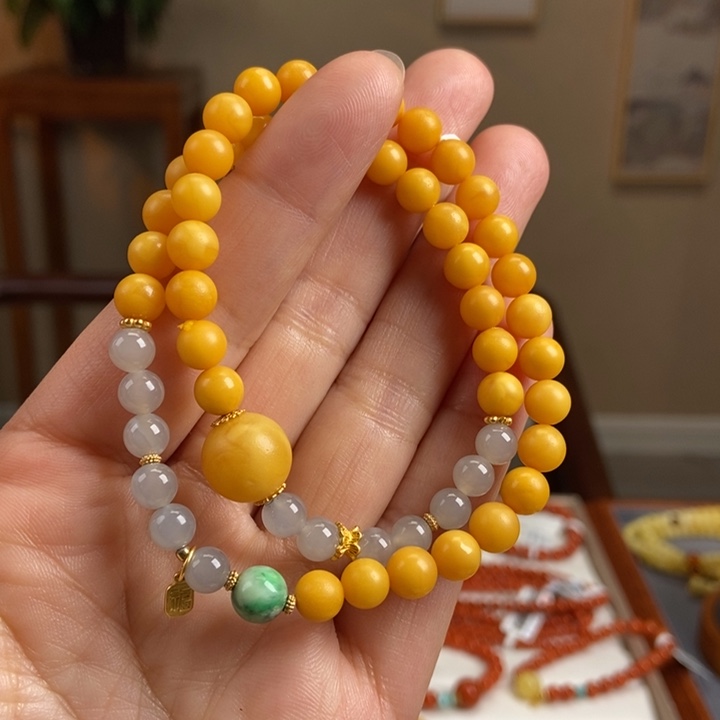 琥珀手链未镶嵌蜜蜡手串6