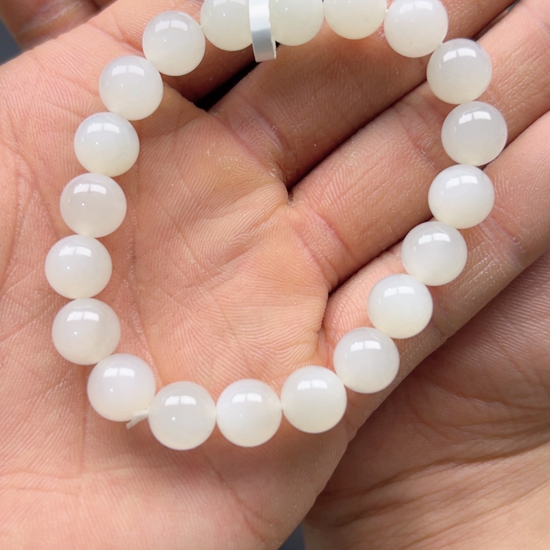 和田玉手串未镶嵌多样性拍一发一羊脂白玉卡10