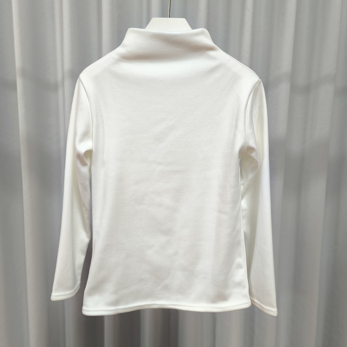 【德M】S593  女装半高领加绒纯色打底衫白色53742722012810602