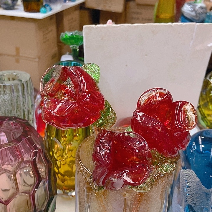 琉璃花瓶高50厘米宽6