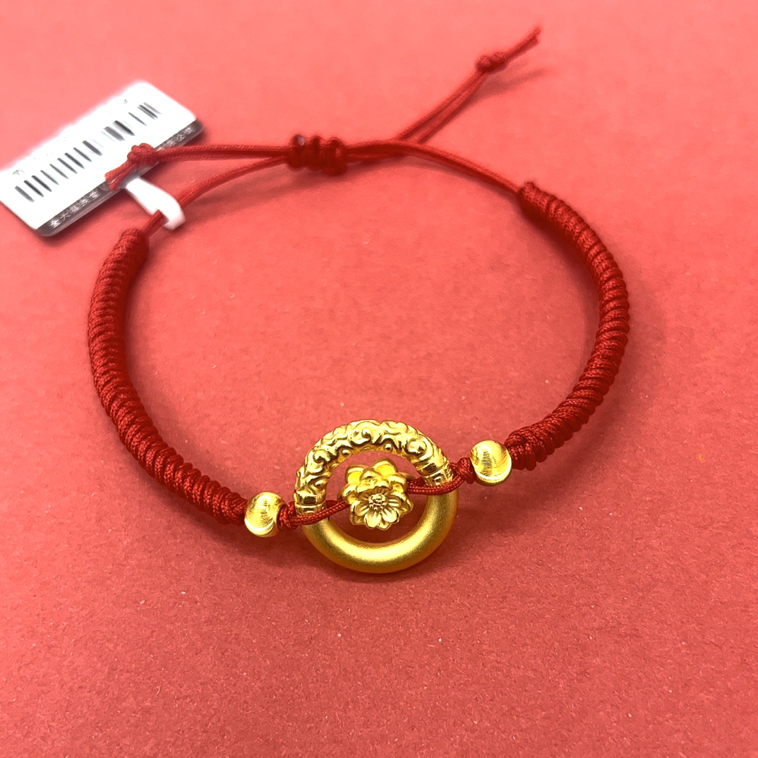 足金999（乾坤圈莲花手绳）投资金条存黄金悦己送礼首选