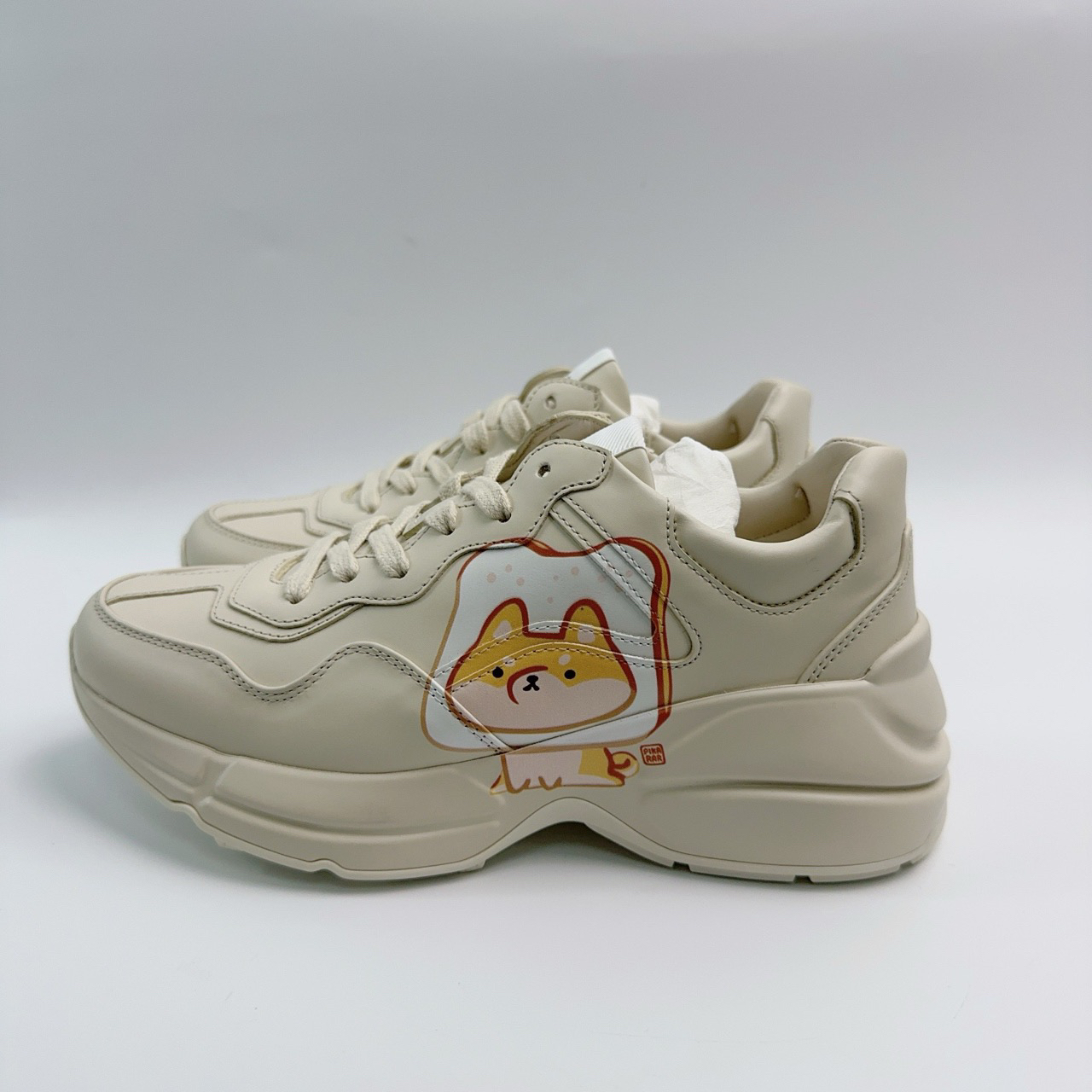 全新未使用 GUCCI/古驰 36.5码/米白色老爹鞋