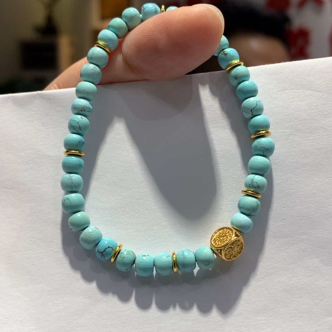 银S925镶嵌绿松石单圈