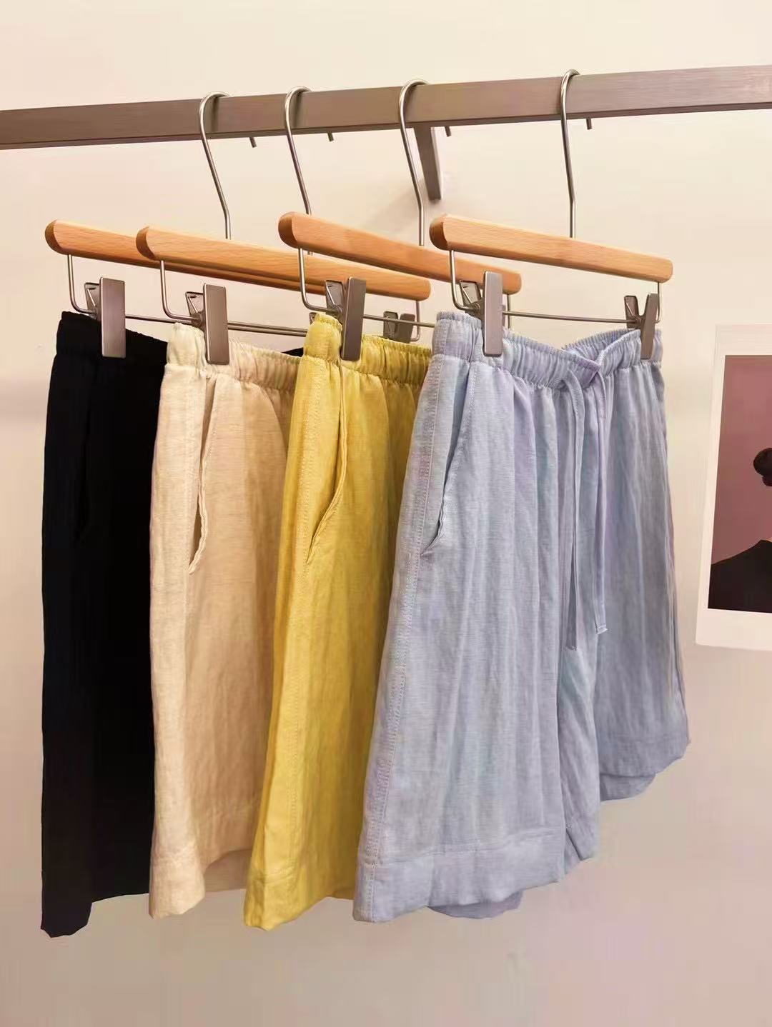 清仓特价~天丝亚麻短裤纯色~大牌高级感~女裤