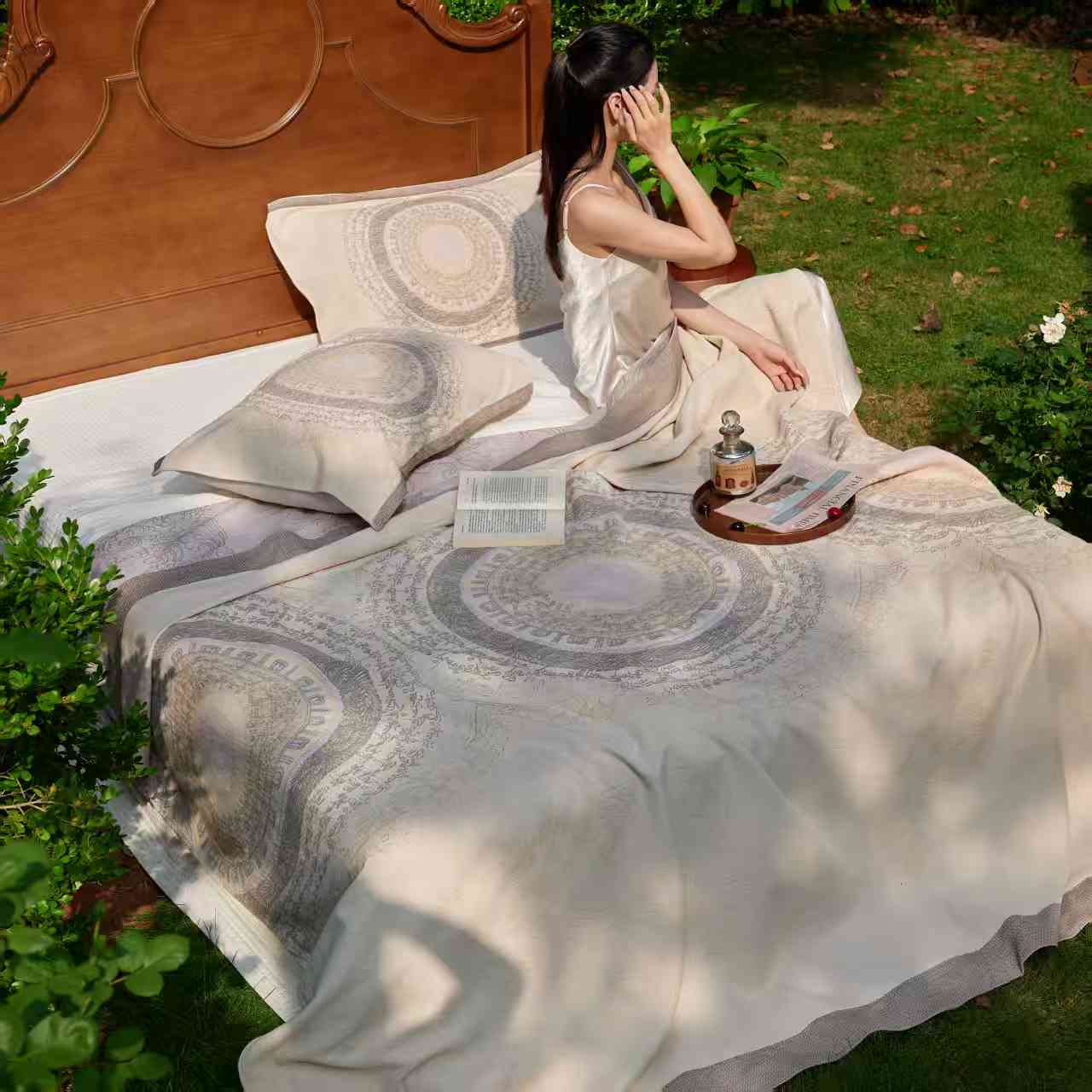 【加大九紫离火】2.3*2.5米野生天麻床盖柔软亲肤毯