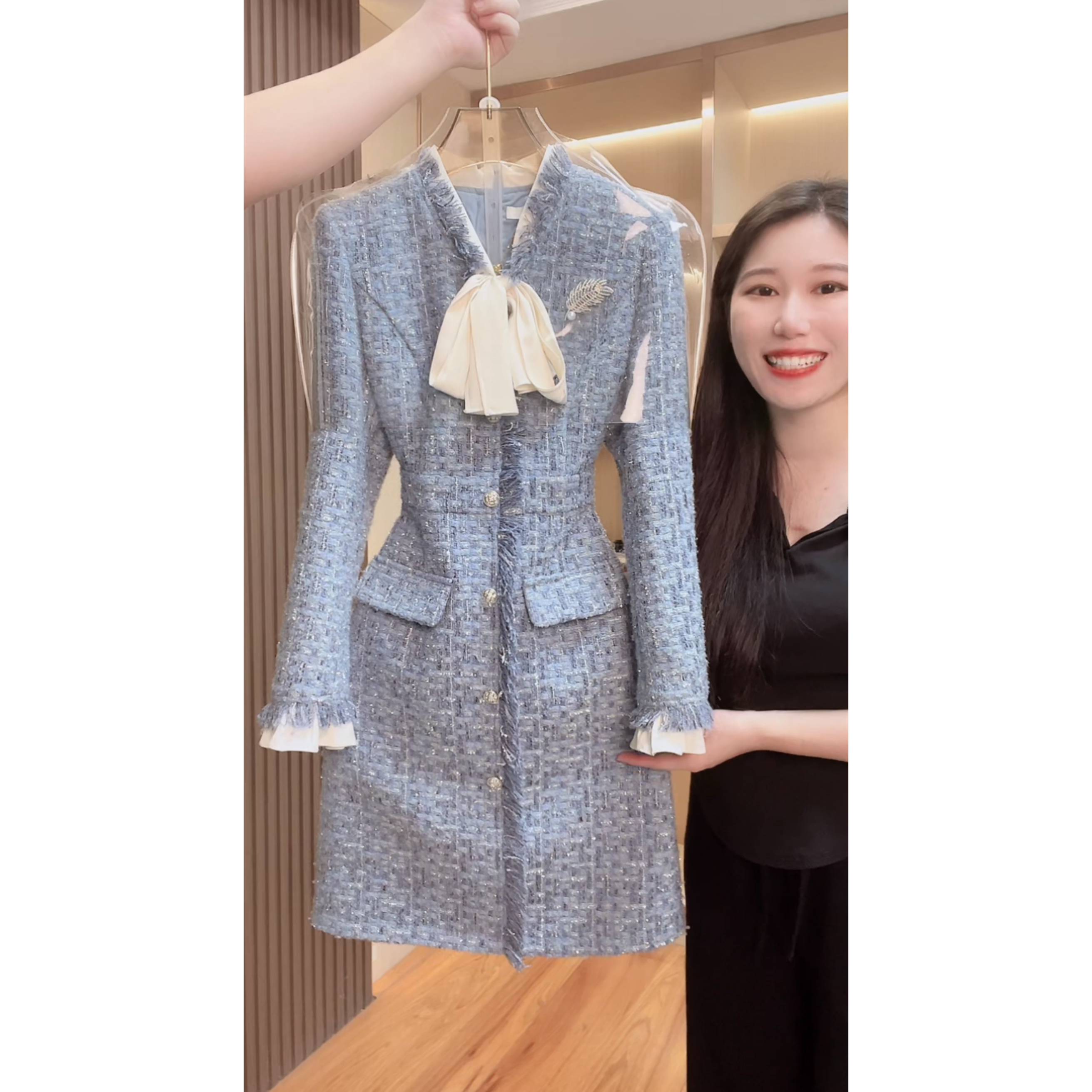 【现货 下午发】2301气质收腰显瘦连衣裙2