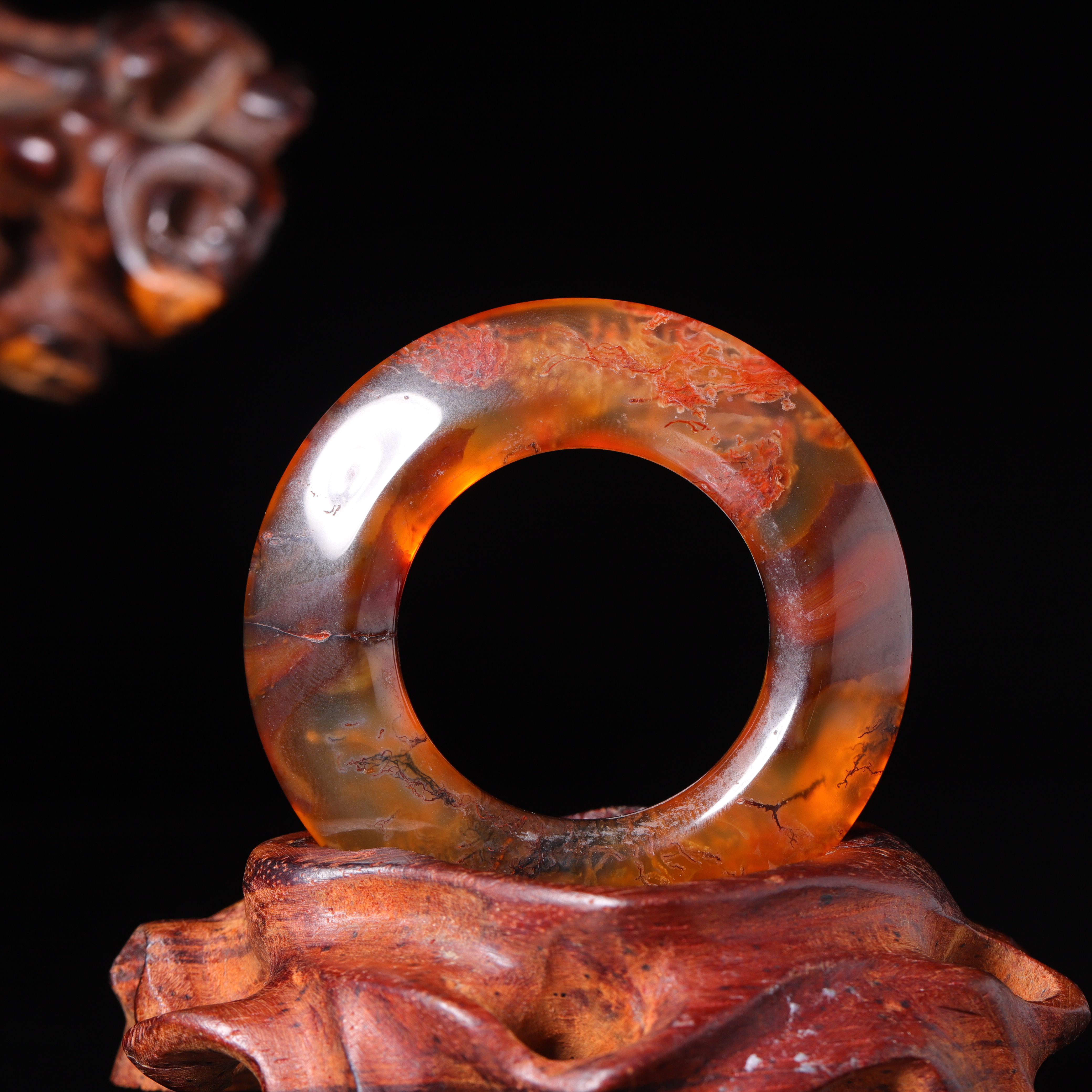 明代天然玛瑙碟环-CS