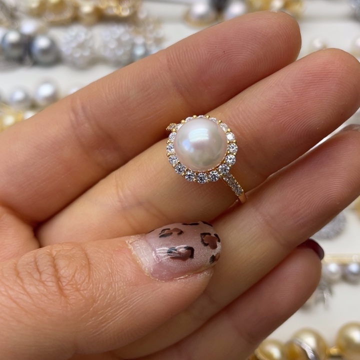 海水珍珠戒指银S925镶嵌