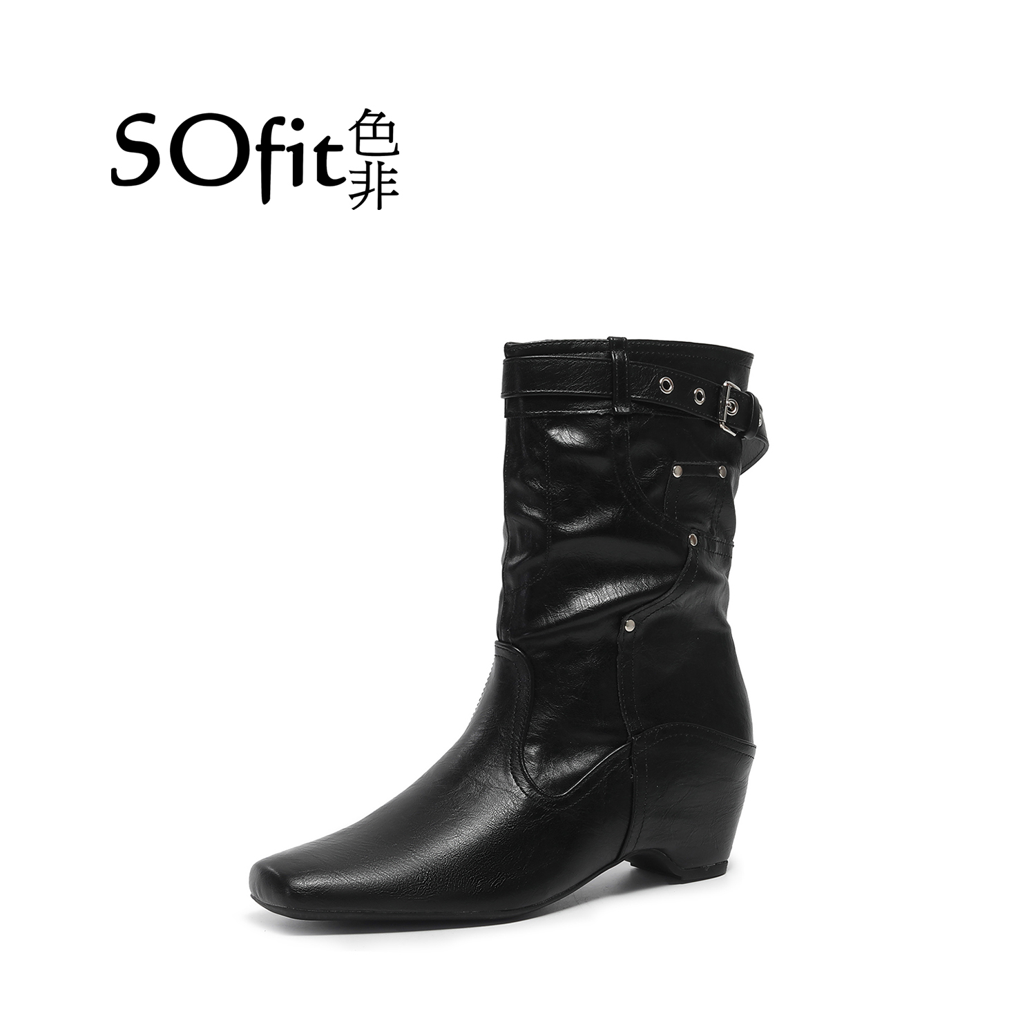 苏清●漆心【SOfit/色非】时尚潮流百搭女士时装靴9388-2