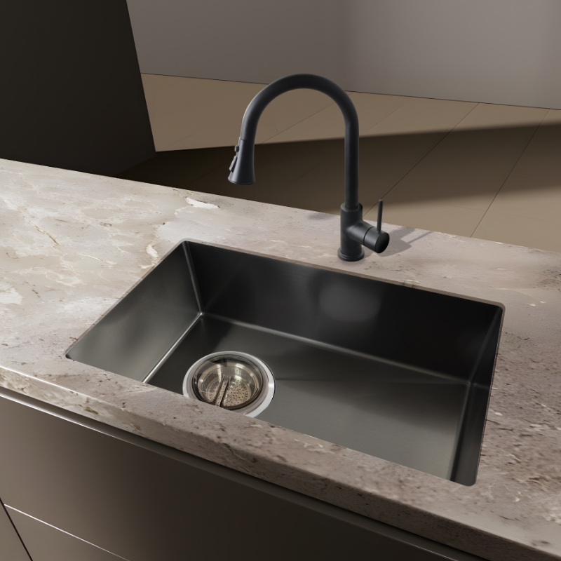 白鸟耐划不锈钢厨房大单槽洗菜盆HSU700-KB