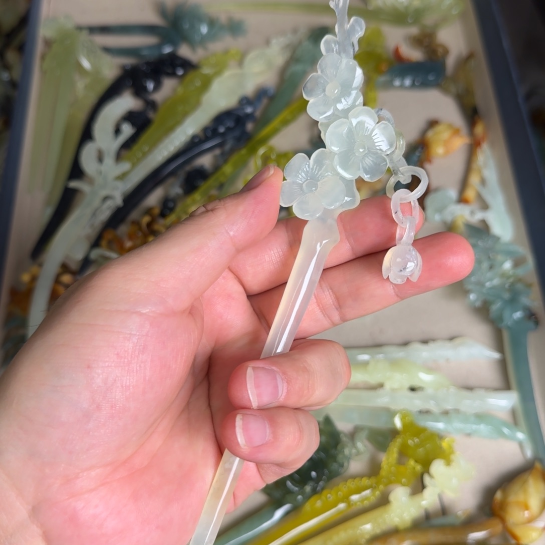 岫玉发饰未镶嵌岫玉发簪就是好看