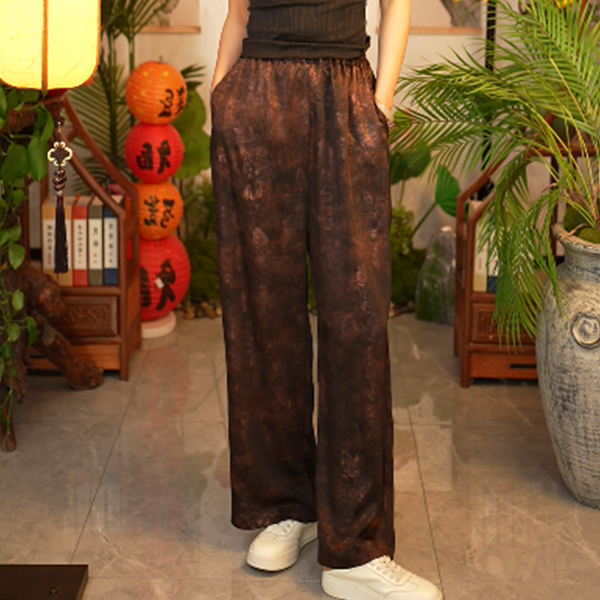 【董小姐】！炸福利！真丝提花直筒裤百搭双面穿